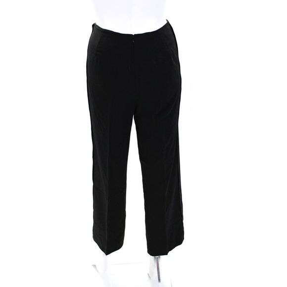 Serge & Real Womens High Waist Straight Leg Pleated Crop Pants Black Size 12 - Picture 3 of 4